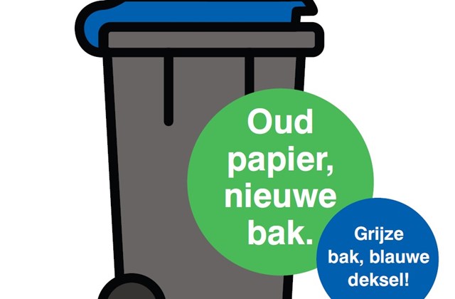 Blauwe papiercontainers in Eindhoven - start 6 maart
