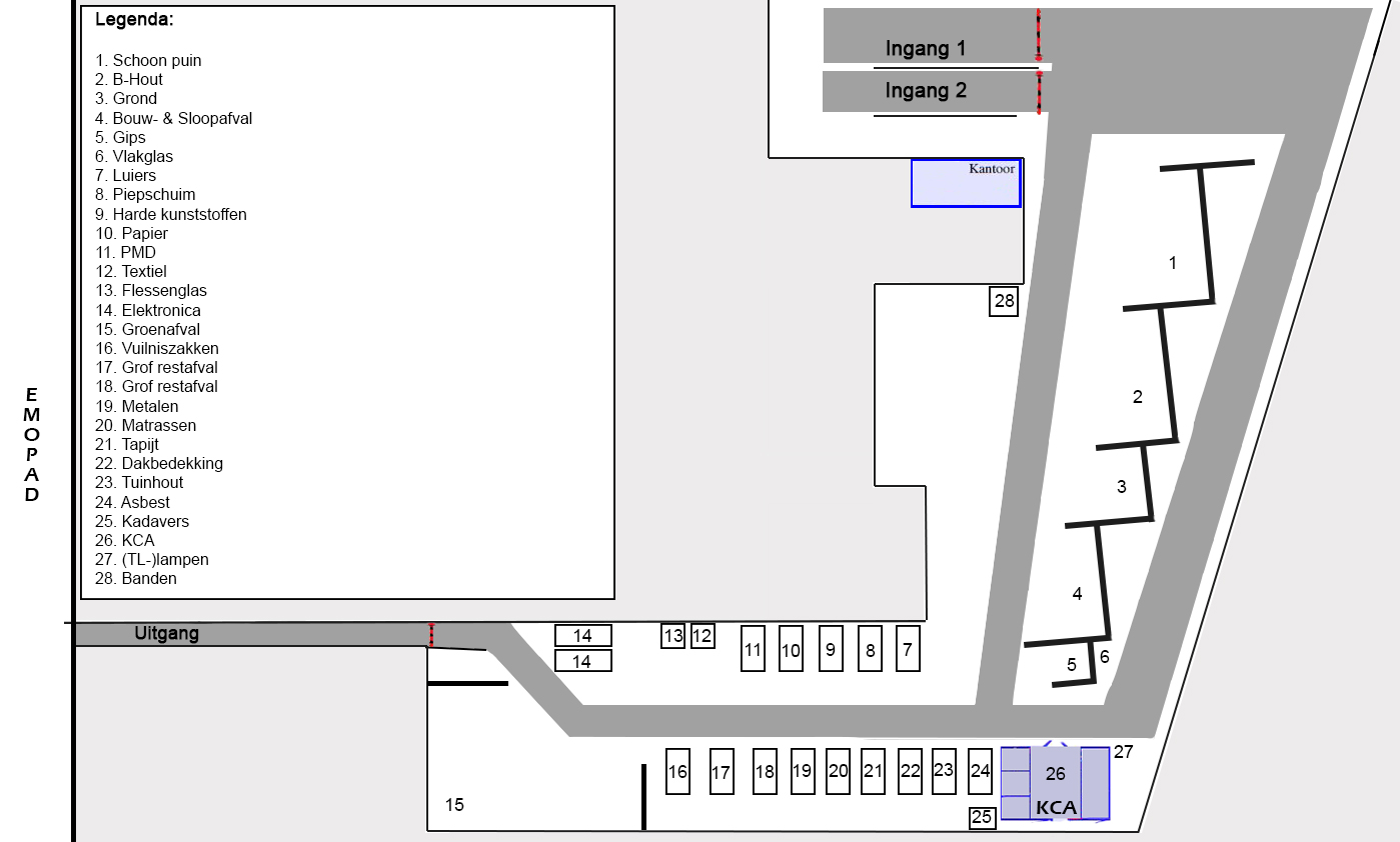 Map waste recycling point Industriepark