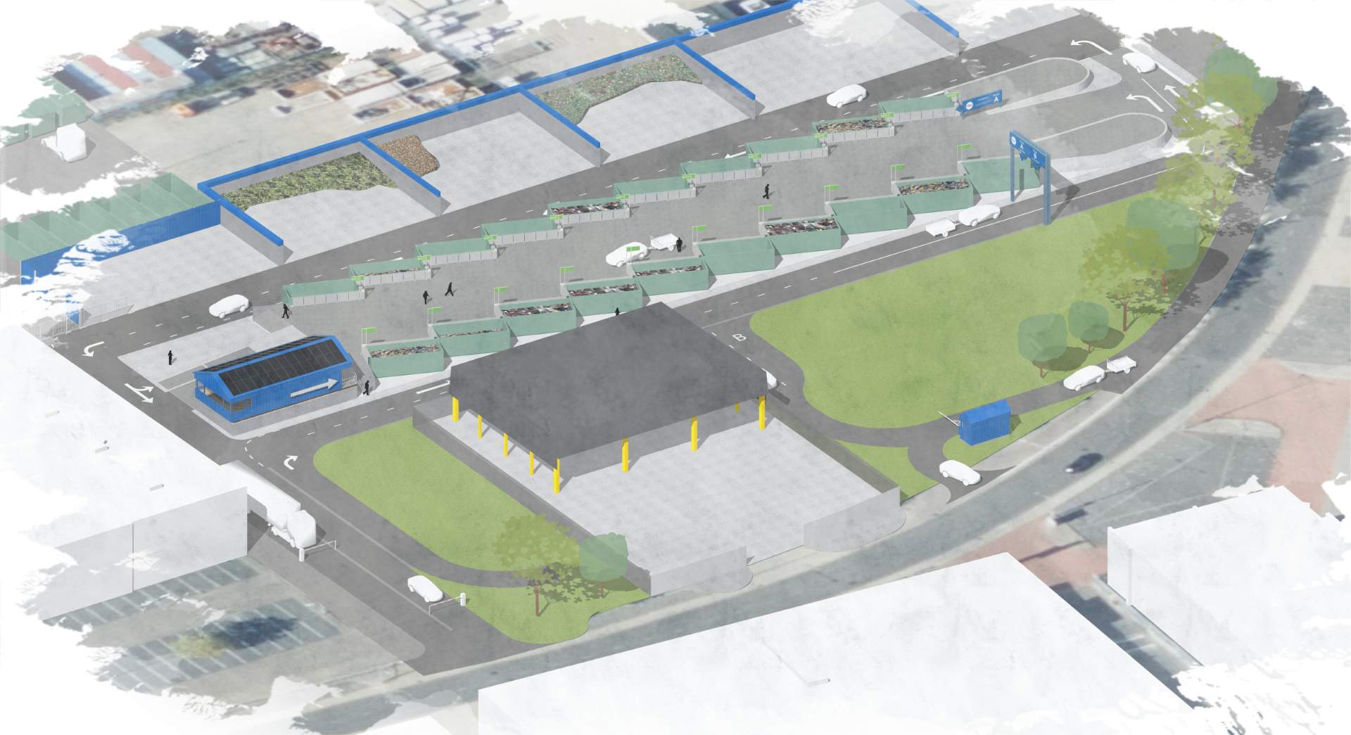 Impressie nieuwe milieustraat Lodewijkstraat